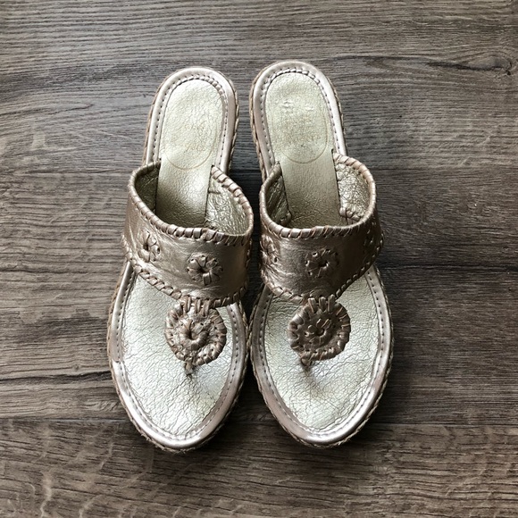 Jack Rogers Shoes - Jack Rodgers Gold Metallic Mariella Wedge Sandal